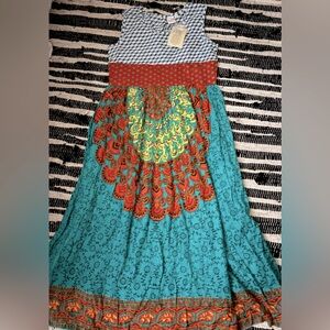 Bohemian Multicolor Maxi Dress kids size 7/8, new with tag